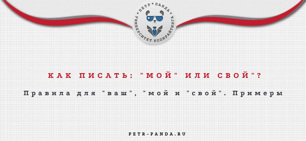 Как писать правильно: мой или свой?